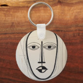 Cubist Face Art - Abstract Ontwerp Sleutelhanger (Voorkant)