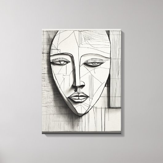 Cubist Face Stretched Canvas Afdrukken (Voorkant)