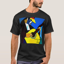 Cubist gitaarspeler. bewerkbare tekst. t-shirt