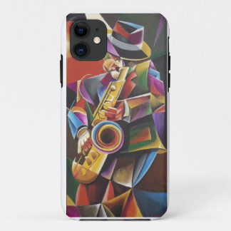 Cubist Jazz Sax Fine Art iPhone Case
