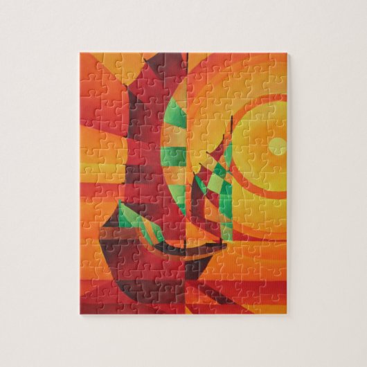 Cubist Junks op het Rode Zee Legpuzzel (Verticaal)