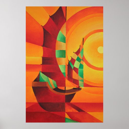 Cubist Junks op het Rode Zee Poster (Voorkant)
