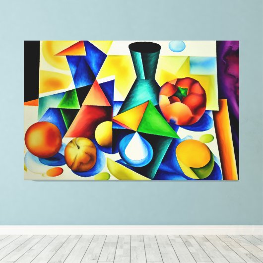 Cubist Stilleven Canvas Print (Insitu (Houten vloer))