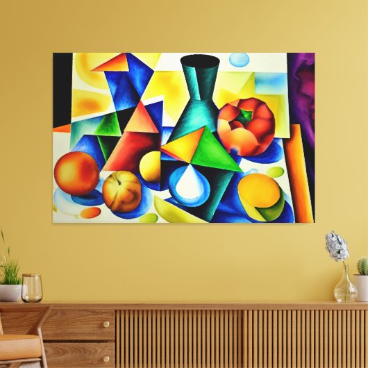 Cubist Stilleven Canvas Print (Insitu (Woonkamer))