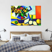Cubist Stilleven Canvas Print (Insitu (Slaapkamer))