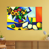Cubist Stilleven Canvas Print (Insitu (Woonkamer))