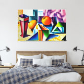 Cubist Stilleven Canvas Print (Insitu (Slaapkamer))