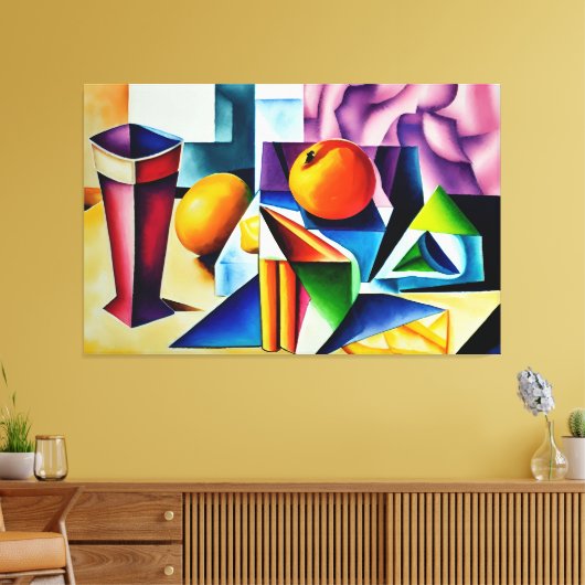 Cubist Stilleven Canvas Print (Insitu (Woonkamer))