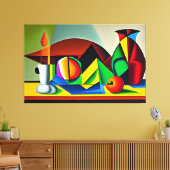 Cubist Stilleven Canvas Print (Insitu (Woonkamer))