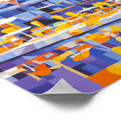 Cubist Street Café met Bogen Poster (Hoek)