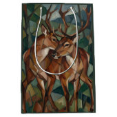 Cubist Style Reindeer Gift Bag Medium Cadeauzakje (Voorkant)