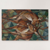 Cubist Style Reindeer Jigsaw Puzzle Legpuzzel (Horizontaal)