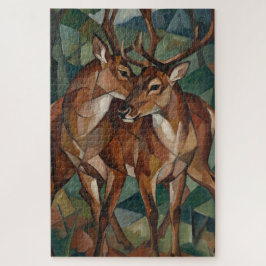 Cubist Style Reindeer Jigsaw Puzzle Legpuzzel