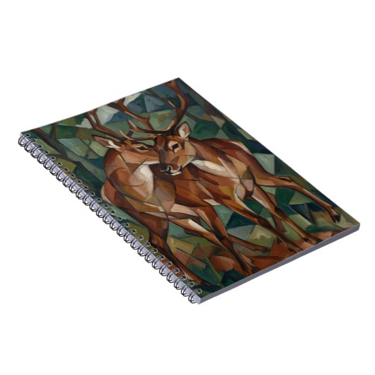 Cubist Style Reindeer Notebook Notitieboek (Rechterzijde)