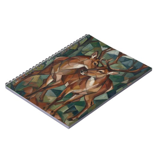 Cubist Style Reindeer Notebook Notitieboek (Linkerzijde)