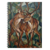 Cubist Style Reindeer Notebook Notitieboek (Voorkant)
