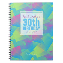Cubistisch Abstract pastei 30th Birthday Guest Boo Notitieboek