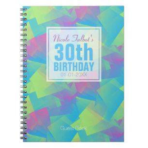 Cubistisch Abstract pastei 30th Birthday Guest Boo Notitieboek