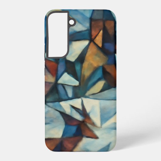 Cubistisch Expressionistisch Winterdorp Case - Sam Samsung Galaxy Hoesje (Achterkant)