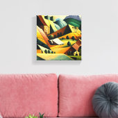 cubistisch landschap canvas afdruk (Insitu (Woonkamer))