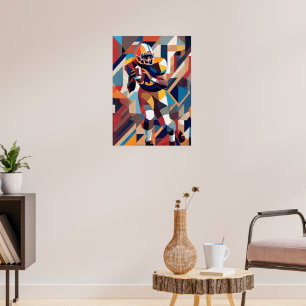 Cubistisch Poster van American Football Speler