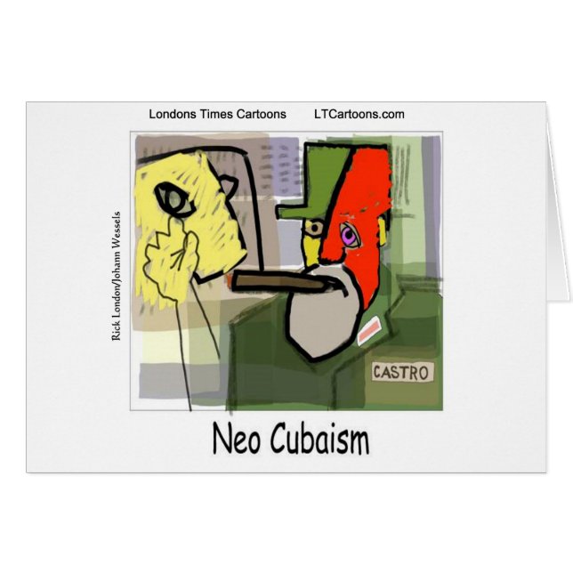Cubistische Castro NeoCubisme Grappig (Voorkant Horizontaal)
