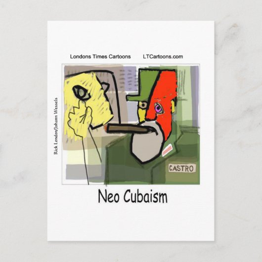 Cubistische Castro NeoCubisme Grappig Briefkaart (Voorkant)
