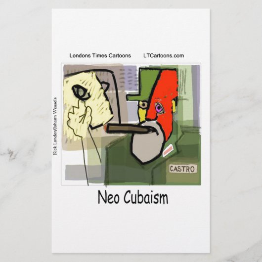 Cubistische Castro NeoCubisme Grappig Briefpapier (Voorkant)