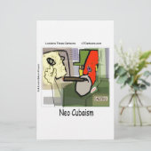 Cubistische Castro NeoCubisme Grappig Briefpapier (Staand voorkant)