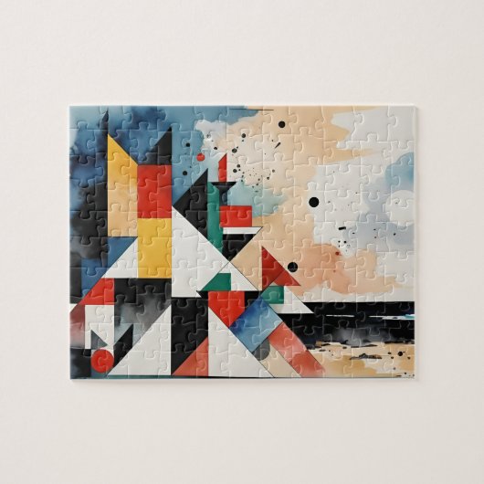 Cubistische kustarchitectuur legpuzzel (Horizontaal)