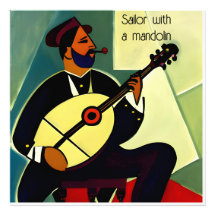 Cubistische stijl - Sailor met Mandolin