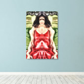 Cubistische vrouw canvas afdruk (Insitu (Houten vloer))
