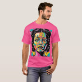 CubistZick Pop Art Woman Face T-shirt (Voorkant volledig)