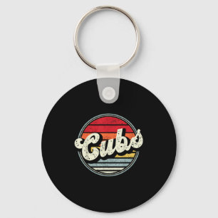 Cubs Naam Retro Design voor Mannen Vrouwen en K Sleutelhanger