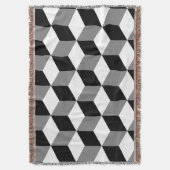 Cubusgrote zwarte vlek, wit en grijs deken (Voorkant Verticaal)