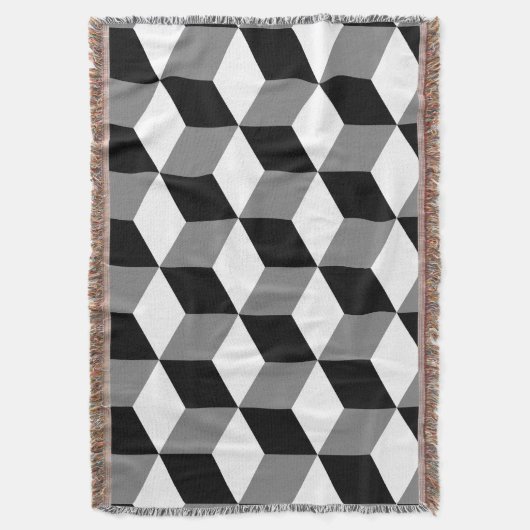 Cubusgrote zwarte vlek, wit en grijs deken (Voorkant Verticaal)