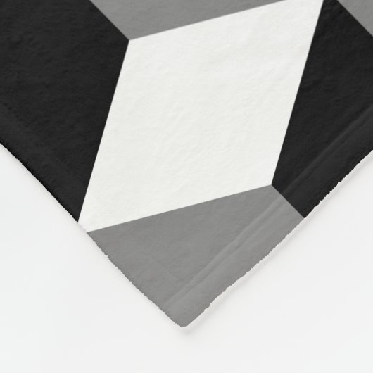 Cubusgrote zwarte vlek, wit en grijs fleece deken (Hoek)