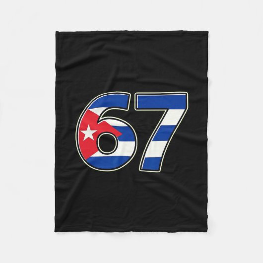 Cuby Flag Number 67 Birthday Year  Fleece Deken (Voorkant)