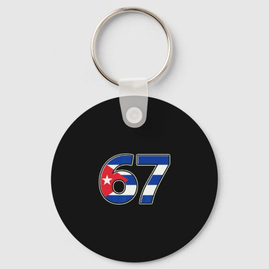 Cuby Vlag Nummer 67 Verjaardagsjaar  Sleutelhanger (Voorkant)
