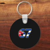 Cuby Vlag Nummer 67 Verjaardagsjaar  Sleutelhanger (Voorkant)
