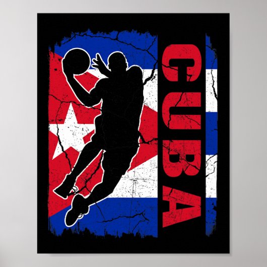 Cubyn Bysketbyll Speler Cuby Flag Bysketbyll Fans Poster (Voorkant)
