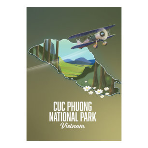 Cuc Phuong Nationaal Park Vietnam kaart Foto Afdruk
