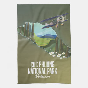 Cuc Phuong Nationaal Park Vietnam kaart Theedoek