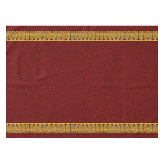 Cucamonga Table Cloth Maroon and Gold Tafelkleed (Voorkant (Horizontaal))