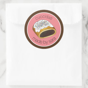 Cuccidati Italiaanse kerstvijgen koekjes gebakken Ronde Sticker