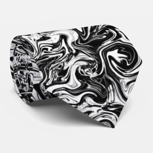 Cuckoo Abstract zwart/wit zwijn Stropdas (Opgerold)