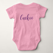 Cuckoo Bird personaliseren op Branch Baby Girl Romper (Achterkant)