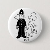 Cuckoo Clock Helmet van politieagent Ronde Button 5,7 Cm (Voorkant)