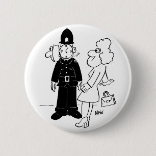 Cuckoo Clock Helmet van politieagent Ronde Button 5,7 Cm