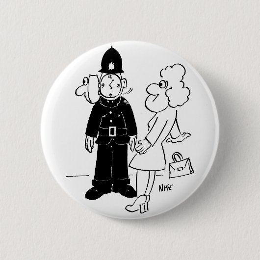 Cuckoo Clock Helmet van politieagent Ronde Button 5,7 Cm (Voorkant)